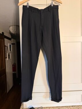 ATKO black straight leg trousers, with cuff, feels like pajamas, size XS